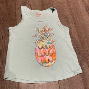 Girls size 4-5T. Tank top with sparkly pineapple. EUC